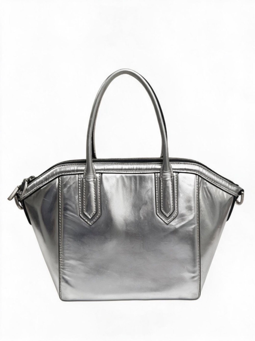 JCrew metallic silver purse